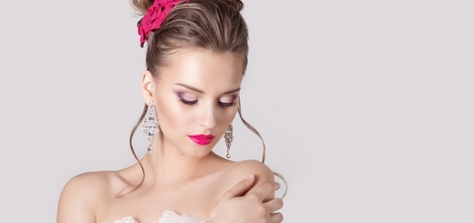fashion portrait of beautiful attractive girl with a gentle eleg